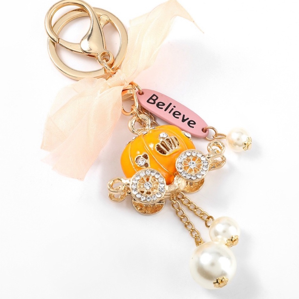 Pumpkin Rhinestone Keychain - Picture 2 of 9